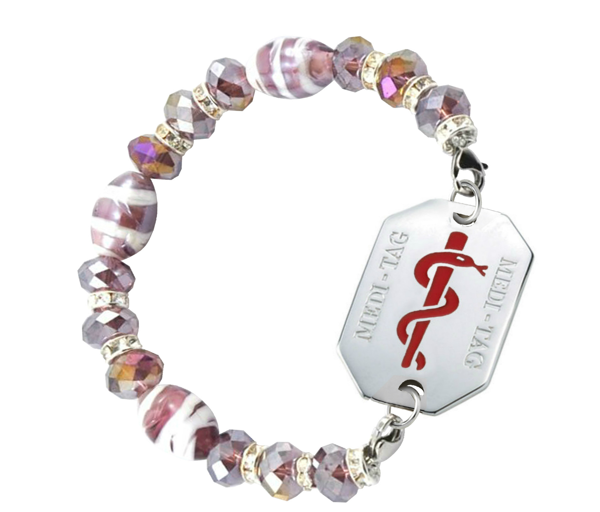 Beaded medical clearance id bracelets